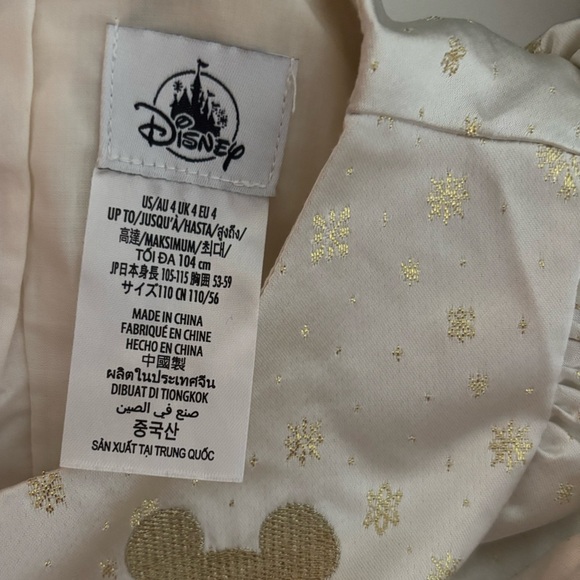 Disney World Girls White Gold Dress Size 4 - Picture 5 of 8